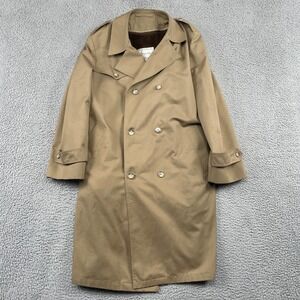 Anderson Little Trench Coat Mens 42‎ Tan Double Breasted Faux Fur Liner Belted